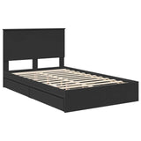 Storage Bed with Headboard Black 135 x 190 cm Engineered Wood 3409560