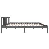 Bed Frame without Mattress Grey Solid Wood 150x200 cm King Size King Size 814891