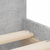 Bed Frame Concrete Grey Engineered Wood Single Bed Frame 3207367