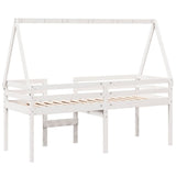 High Sleeper Bed without Mattress White 75x190 cm Small Single Solid Wood Pine 3282102