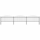 Garden Fence with Spear Top Steel 537x75 cm Black 277705