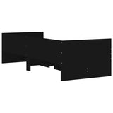 Bed Frame Black Engineered wood, Plywood Single Bed Frame 3207351