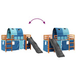 Kids' Loft Bed with Tunnel Blue 80x200 cm Solid Wood Pine 3309099