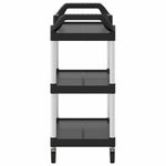 3-Tier Trolley Black 81x41x92 cm Aluminium 30320