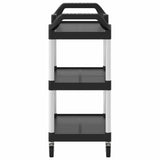 3-Tier Trolley Black 81x41x92 cm Aluminium 30320