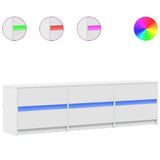TV Cabinet with LED White 180x34x50 cm Engineered Wood 3307926