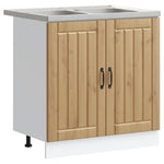 Kitchen Cabinet with Door Lucca 2 pcs Brown 80 x 46 x 81.5 cm 3315020