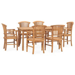 ZNTS 7 Piece Garden Dining Set Solid Teak Wood 3060023