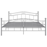 Bed Frame Grey Powder-coated metal Double Durable Bed Frame 325002