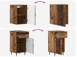 3 Piece Bathroom Cabinet Set HAARLEM Old Wood Engineered Wood 3417781