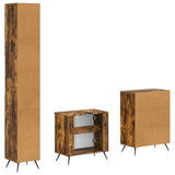 3 Piece Bathroom Cabinet Set BREDA Smoked Oak Engineered Wood 3417482
