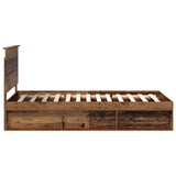 Bed Frame with Headboard Old Wood 100 x 200 cm Solid Pine Wood 3411053