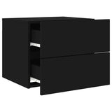 Wall-mounted Bedside Cabinet Black Engineered wood Standard 836814