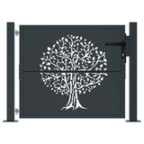 Garden Gate Anthracite 100x100 cm Steel Tree Design 153155