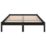 810041 Bed Frame without Mattress Black Solid Wood 200x200 cm