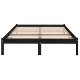 810041 Bed Frame without Mattress Black Solid Wood 200x200 cm