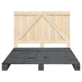 Bed Frame without Mattress Grey 160x200 cm Solid Wood Pine 3281565