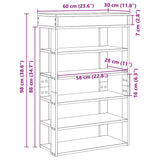Shoe Rack Concrete Grey 60x30x98 cm Engineered Wood 859926