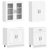 Cabinet Set with Drawer with Shelf 8 pcs White Engineered Wood 3438183