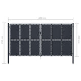 Garden Gate Steel 400x200 cm Anthracite 144534