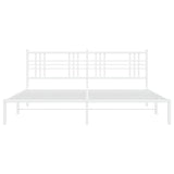 Metal Bed Frame without Mattress with Headboard White 183x213cm 376378