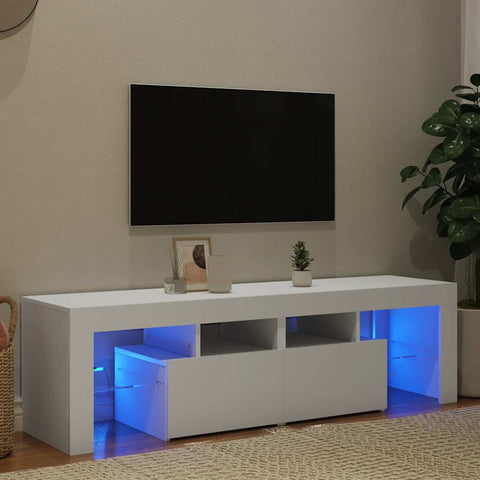 TV Cabinet with LED Lights White 140x36.5x40 cm 804364