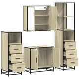 4 Piece Bathroom Furniture Set Sonoma Oak Engineered Wood 3301246