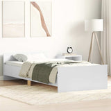 Bed Frame without Mattress White 75x190 cm Small Single Engineered Wood 835946