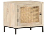 Bedside Cabinet 40x30x50 cm Solid Mango Wood and Natural Cane 323509