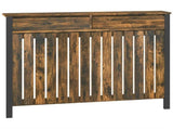 93 x 119cm Rustic-Look Radiator Cover - Brown/Black T3398P552648