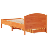 Bed Frame without Mattress Wax Brown 100x200 cm Solid Wood Pine 3301844