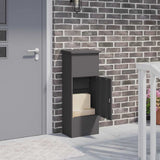 Parcel Drop Box with Storage Black 44.5 x 29 x 110.5 cm Steel 874926