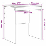 Desk Sonoma Oak 70 x 50 x 76 cm 869420