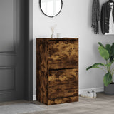 Shoe Cabinet with 2 Flip-Drawers Smoked Oak 60x42x108 cm 3214389