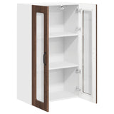 Wall Glass Cabinet LUCCA Brown Oak 60 x 31 x 100 cm 885182