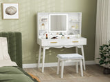 Elegant Dressing Table, with LED Mirror - White T3398P378101