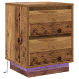 Bedside Cabinet with Drawer 2 pcs Old Wood 39 x 34.5 x 50 cm 869623