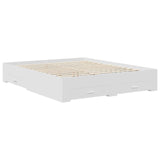 Bed Frame with Drawer White 160 x 200 cm Engineered Wood 3409966