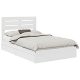 Storage Bed with Headboard White 120 x 200 cm Engineered Wood 3411579