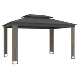 Gazebo with Double Roof Anthracite 3.94x2.96 m Steel 368447
