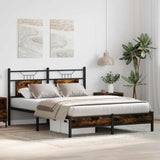 Bed Frame without Mattress Smoked Oak 140x190 cm Engineered Wood 4106890
