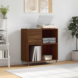 Record Cabinet Brown Oak 84.5x38x89 cm Engineered Wood 831771