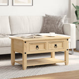 Coffee Table with Drawers Corona 85x50x45 cm Solid Wood Pine 4002772