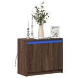 Sideboard with LED Brown Oak 72x34x61 cm Engineered Wood 852179