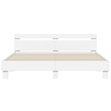 Bed Frame White Engineered wood King Bed Frame Rectangular 3207525