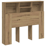 Headboard Cabinet Artisian Oak 120x19x103.5 cm Engineered Wood 856867