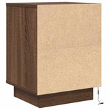 Bedside Cabinets with LED Lights 2 pcs Brown Oak 38x34x50 cm 861296