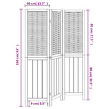 Room Divider 3 Panels White Solid Wood Paulownia 358717