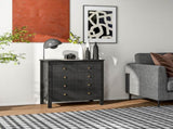 Elegant Chest of Five Drawers - Black T3398P344766