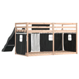Bunk Bed without Mattress with Slide White and Black 90x190 cm Single 3284125